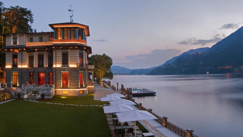 dusk, 1080P, pool, villa, nature and landscapes, lake, waterfront