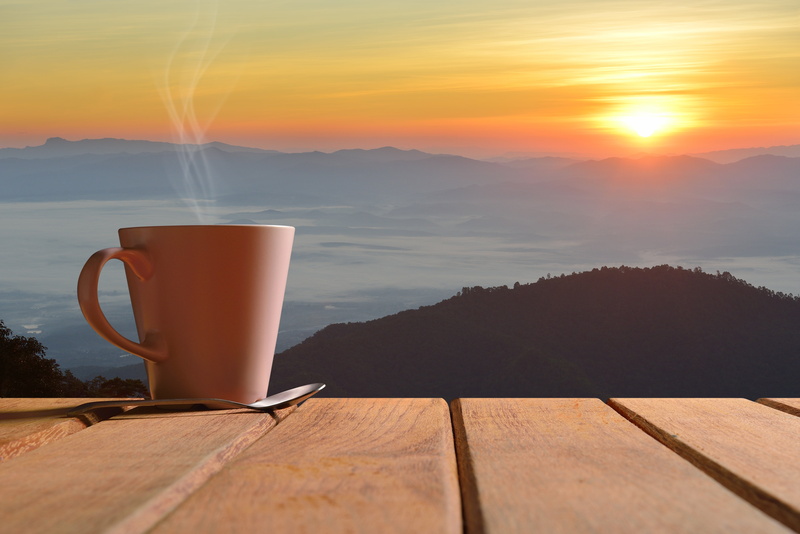 still life, mountain, nature, refreshment, outdoors, crockery, hd, latte, coffee cup, sun, sunset, no people, sunrise, tea cup, wood - material, coffee - drink