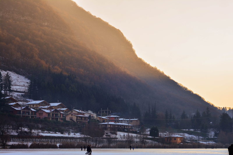 beauty in nature, architecture, cool, cold temperature, tumblr, sunset, orange, house, building, endine, sunshine, forest, outdoors, vintage