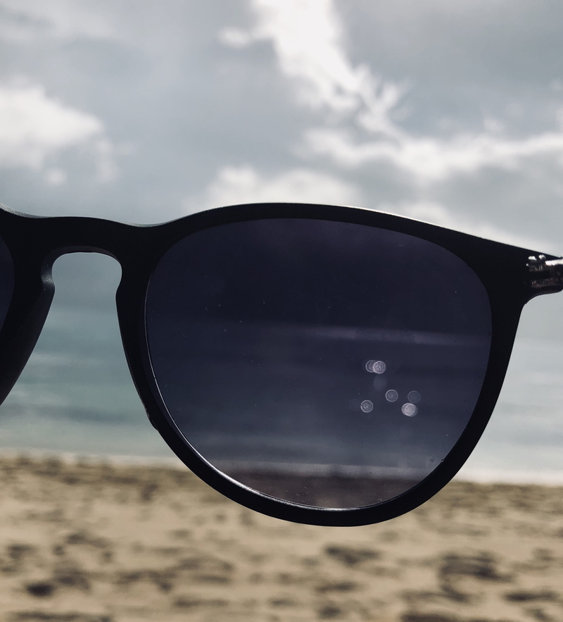 blog, tumblr, sky, day, view, eyewear, reflection, glass - material, background, transparent, land, water, outdoors, field, 2K, fashion, focus on foreground