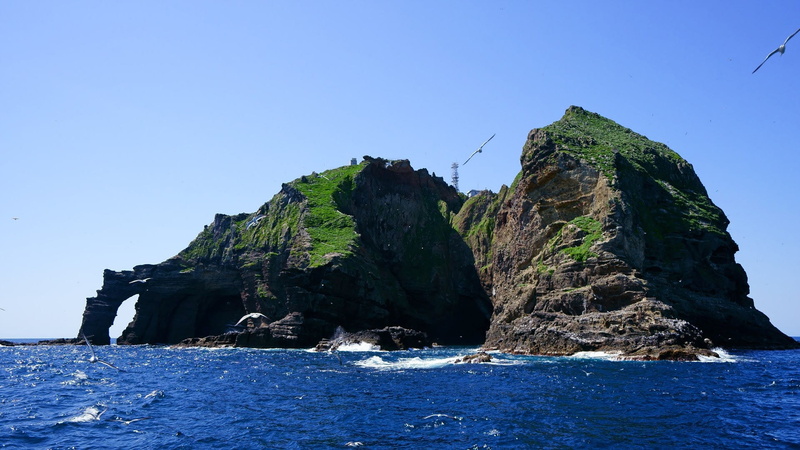 scenery, day, eroded, clear sky, blue, water, scenics - nature, island, beach, no people, beauty in nature, rock, seascape, outdoors, republic of korea