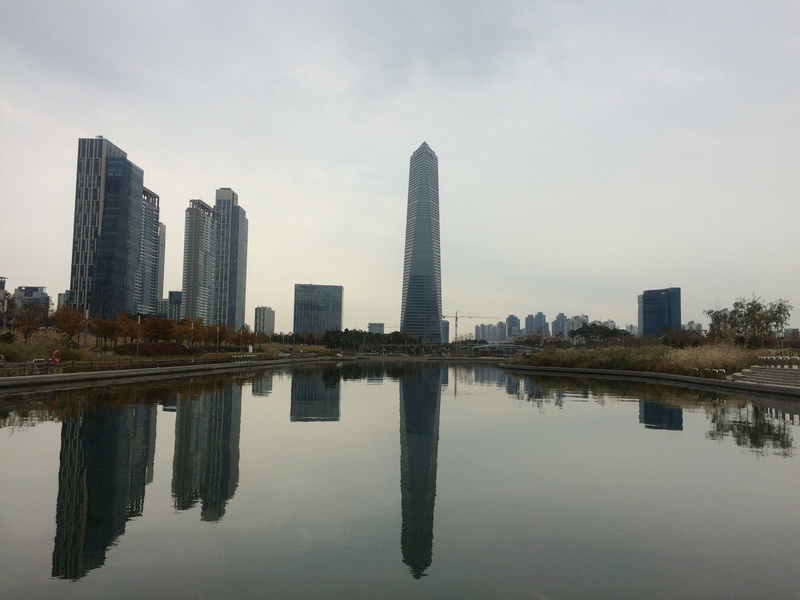 tower, water, office, architecture, view park, landscape, built structure, tall - high, 2K, sky, city, nature, financial district, building, reflection