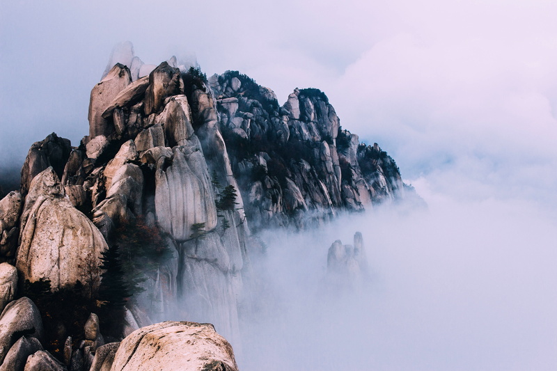 environment, nature, mist, sky, travel, outdoors, gun, blue, cliff, ice, snow, rock - Object, Mountains, activity, scenics, scenics - nature, no People