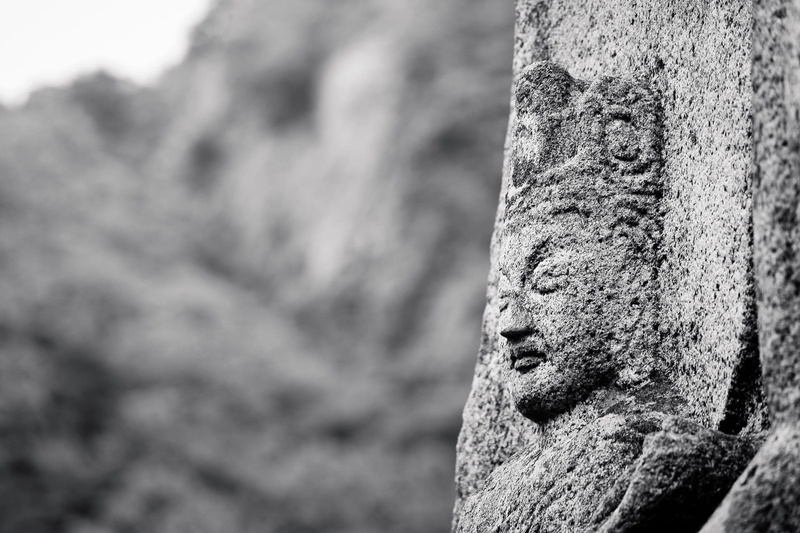textured effect, chilburam-gil, no people, budda, metal, outdoors, old, trunk, weathered, nature, textured, focus on foreground, selective focus, 1080P
