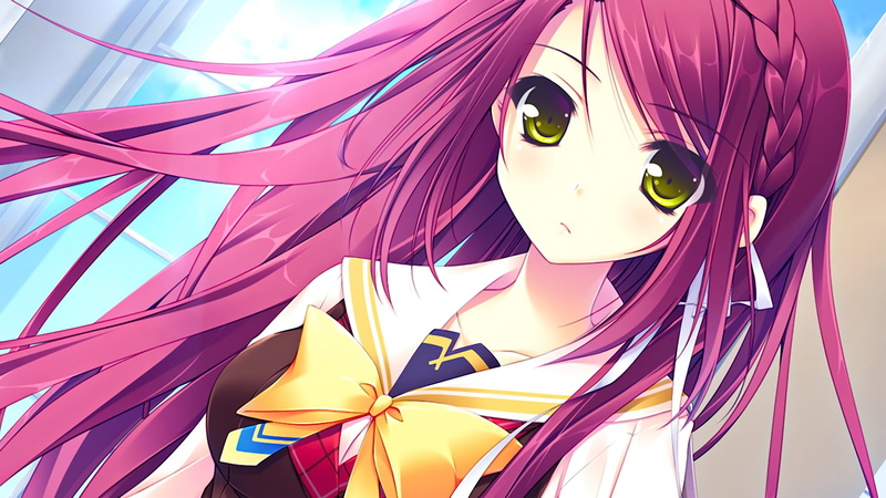 pink hair, anime, yellow eyes, Kamira Akane, SuGirly Wish, visual novel, 1080P, anime girls