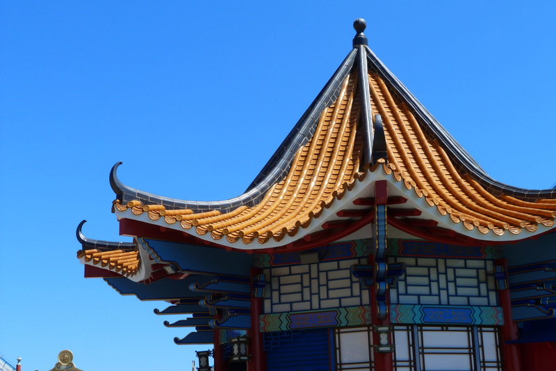 China, belief, Port Aventura, Ceiling, building, 4K, eaves, ornate, sky, day, no people, china, texas, religion, spirituality, outdoors, place of worship