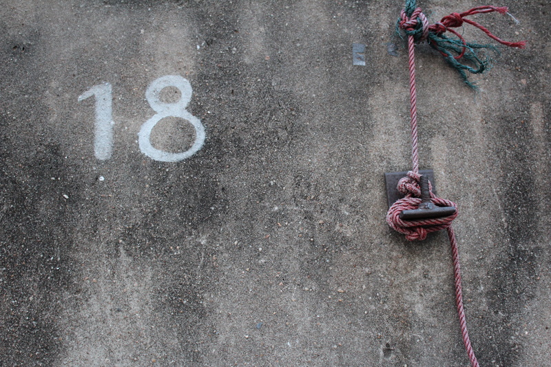 safety, architecture, concrete, built structure, 5K, Eighteen, strength, grey, pink color, tied up, Number, day, metal, red, Wall, 18, close-up, communication