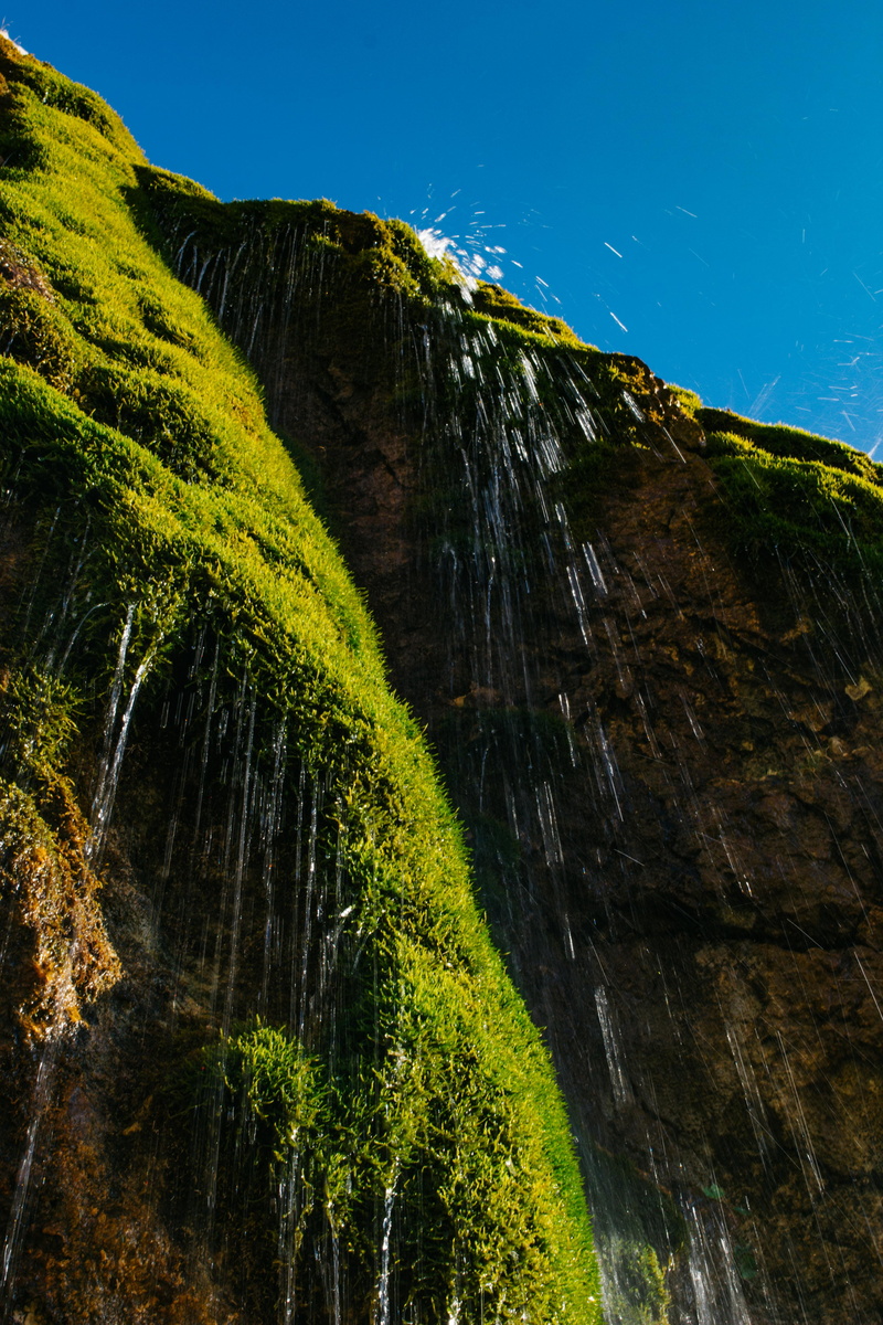 tranquility, green, live, rock, no people, mountain, algae, grass, environment, tree, 5K, sky, nature, non-urban scene, tranquil scene, blue, clear sky