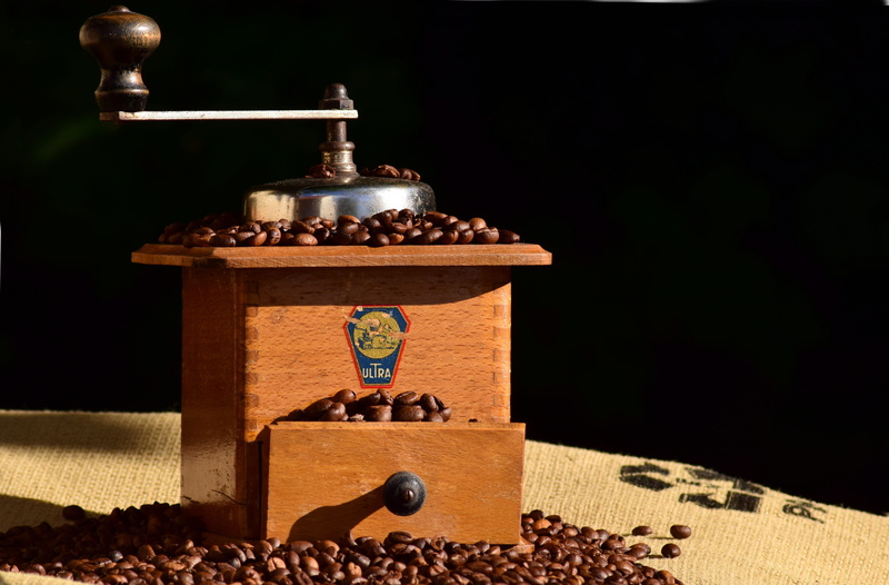 antique, small, cook, crank, aroma, budget, architecture, black background, coffee beans, roasted, no people, ancient, fragrance, grind, historically, indoors