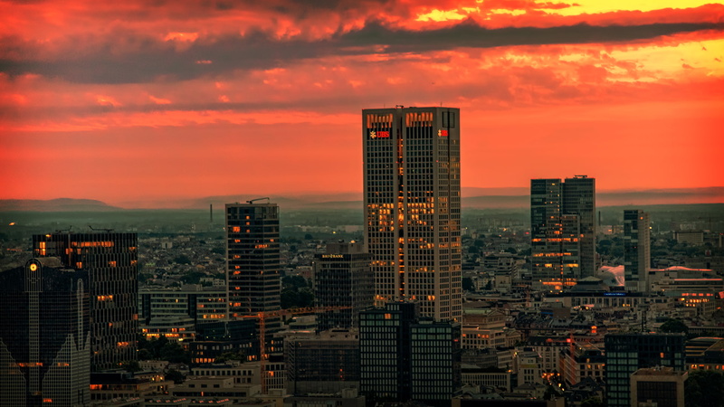 no people, skyscraper, cityscape, tall - high, 1080P, settlement, Frankfurt, building, cloud - sky, building exterior, residential district, nature, city