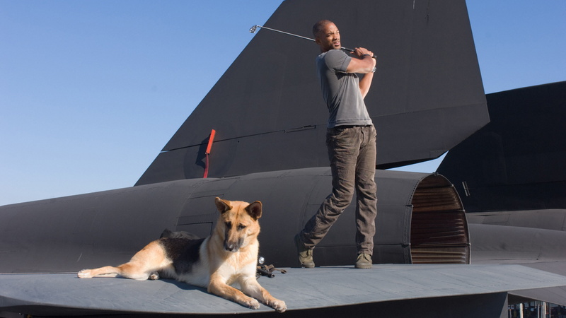 day, full length, blue, I Am Legend, one animal, pets, one person, canine, nature, each, Will Smith, sky, domestic, real people, pet owner, dog, 2K, vertebrate