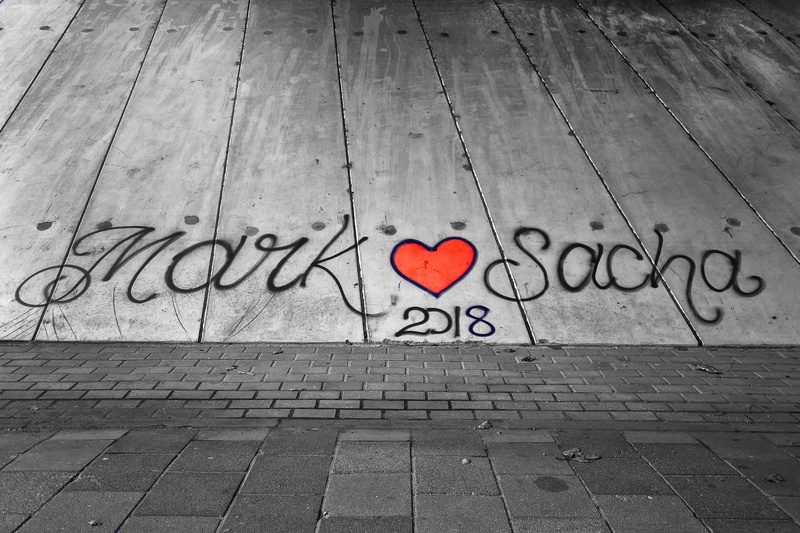 red, communication, graffiti, spray, outdoors, capital letter, love, western script, lifestyle, creativity, urban, day, name, footpath, heart shape, wall - building feature