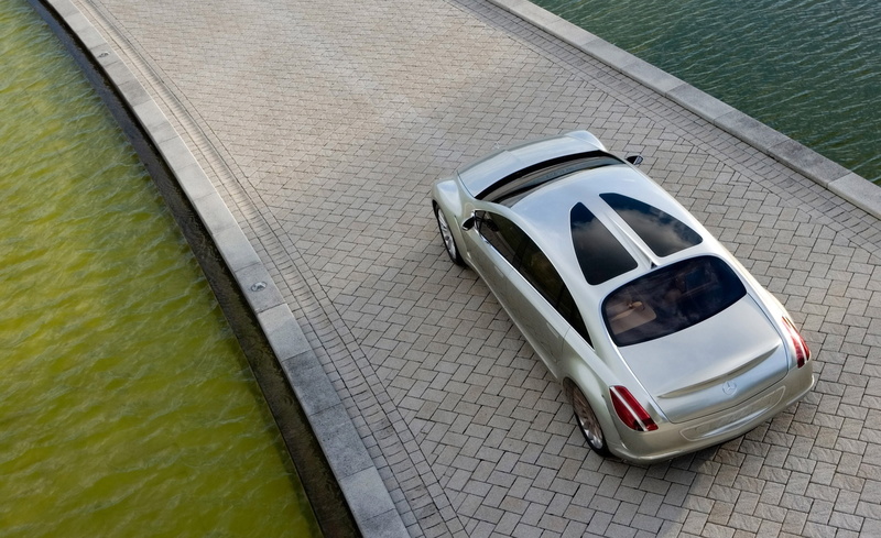 Benz, high angle view, day, Cars, no people, flooring, silver colored, car, f, motor vehicle, outdoors, absence, swimming pool, poolside, nature, land vehicle