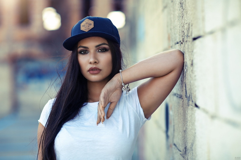real people, hairstyle, women, young women, leisure activity, fashion, looking at camera, hair, young adult, hat, long hair, Alessandro Di Cicco, portrait
