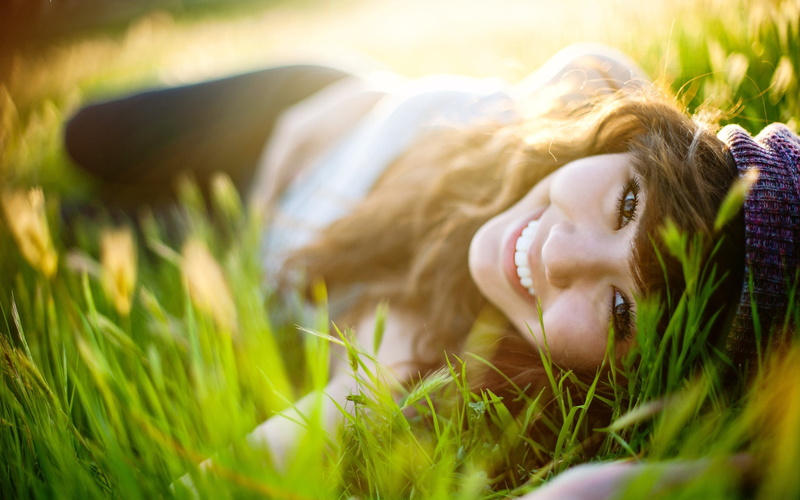 green Color, lying, land, knit, teenage Girls, one Person, positive Emotion, gray, fun, non-Urban Scene, springtime, nature, cap, beauty In Nature, teenager