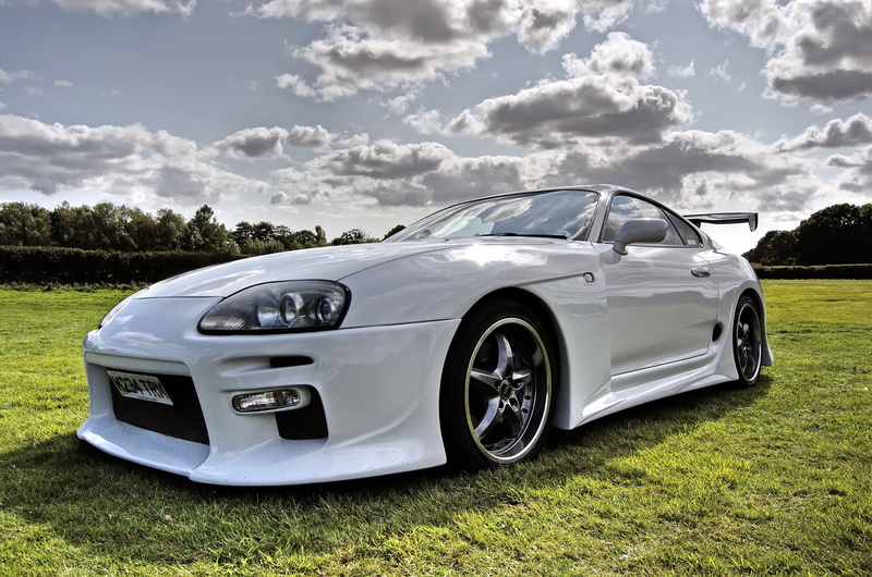 field, chrome, 2K, cloud - sky, Toyota Supra, outdoors, transportation, silver colored, luxury, mode of transportation, day, wealth, sports car, sky, retro styled