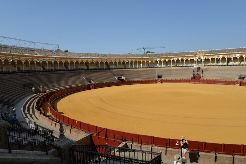 built structure, day, sevilla, spain, high angle view, city, sports venue, group of people, Corrida, travel destinations, architecture, Tourism, connection