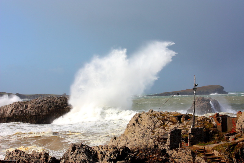 water, power, waves, rock - object, movement, atlantic, day, cloud - sky, power in nature, hitting, landscape, solid, energy, scenics - nature, ocean, breaking