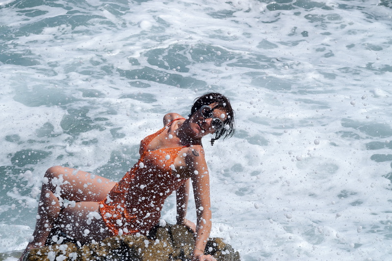 adult, wet, fun, scum, blue, 2K, lifestyles, summer, wave, outdoors, people, one person, sea, vacations, swimwear, ocean, child, motion, young Adult, teenager