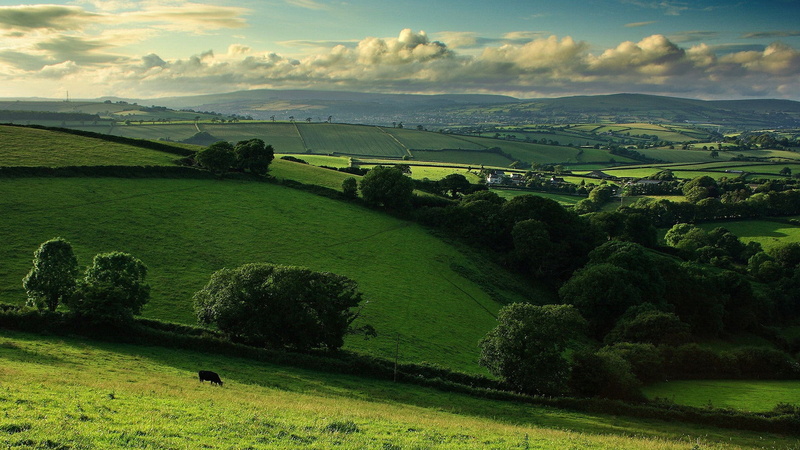 viaduct, sky, farmland, nature, country, travel, fields, idyllic, mountain, tree, tourism, structure, water, day, scenic, rural scene, 1080P, grassland