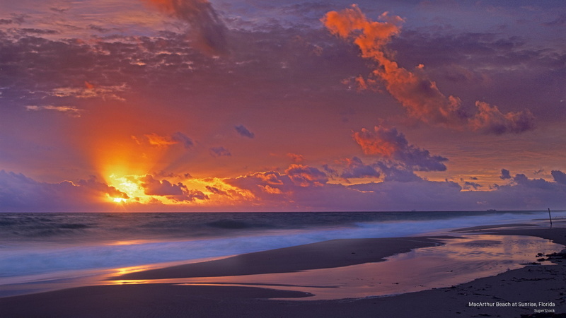 beach, sunrise, florida, macarthur, 2K, Beaches