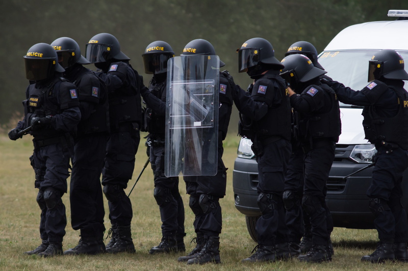 special forces, police force, real people, men, security, urn, government, outdoors, helmet, clothing, law, protective workwear, day, action, standing