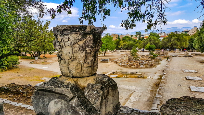 marble, sky, Urn, ancient civilization, tree, travel, ruins, the past, ruined, plant, nature, outdoors, day, art and craft, historic, athenian, tourism