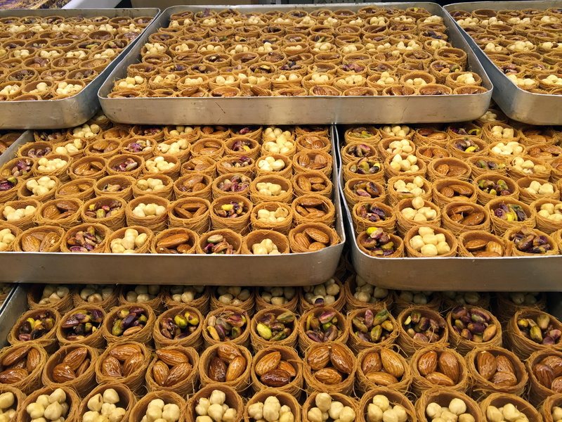 indulgence, trays, delicious, 2K, retail, baklava, abundance, eastern, indoors, food and drink, sweet food, traditional, in a row, seeds, high angle view