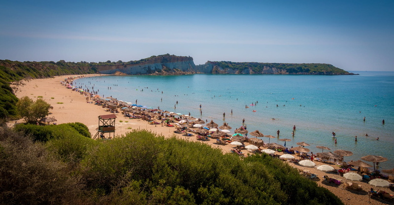 bay, tree, bathing, landscape, architecture, 1080P, land, nature, tourism, the beach of gerakas, water, beach, vacations, beauty in nature, coastline