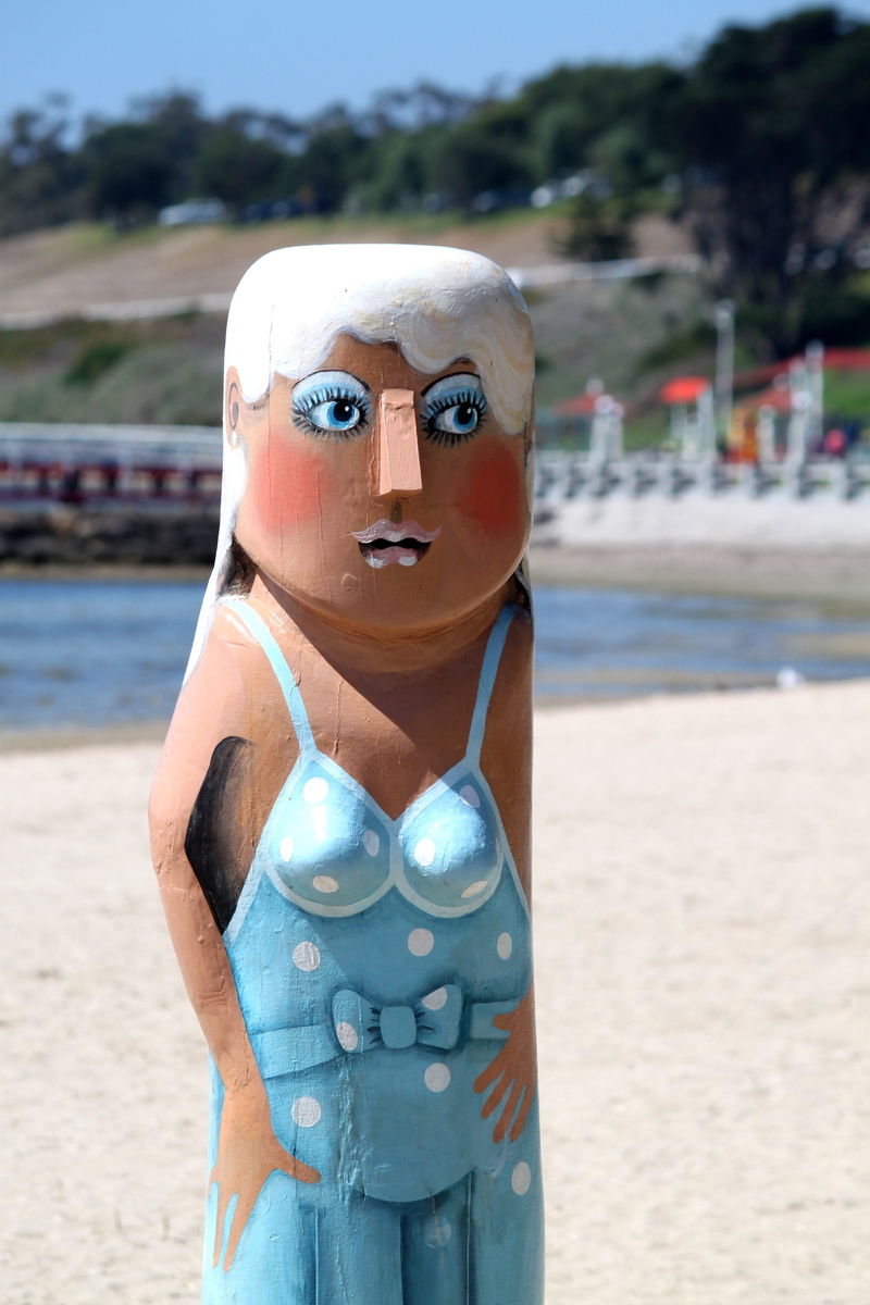 Water, 4K, summer, holiday, vacations, day, sunlight, art and craft, lady, no people, land, Bollard, representation, focus on foreground, woman, close-up