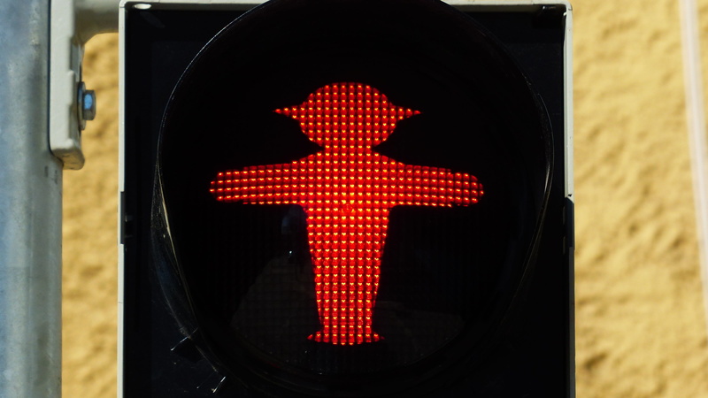 road signal, little green man, light signal, stop, pedestrian, road warning sign, road sign, no people, east germany, cross, easterner, direction, sign