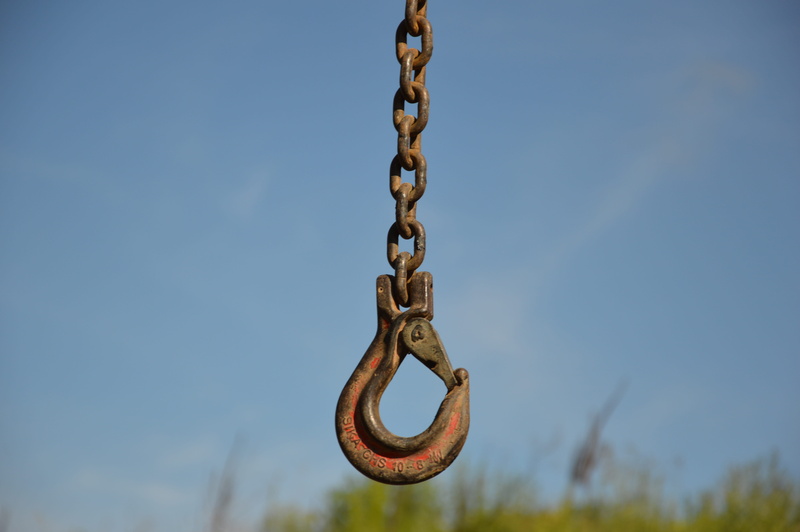 in the height, load crane, connection, nature, focus on foreground, swing, day, no people, lift loads, excavators, steel, Sky, site, stainless, playground