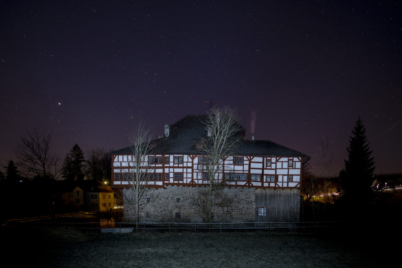 switzerland, space, illuminated, plant, sea, star field, schloss, astronomy, shelter, white, night, star - space, built structure, water, no people, universe