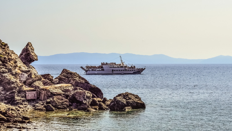 nature, water, kastri, sailboat, summer, travel, shelter, day, landscape, passenger craft, no people, tranquility, 5K, transportation, rock - object, sky