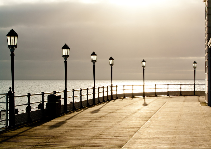worthing, brown, coastline, lamp, beauty in nature, street light, promenade, posts, people, beach, leisure, vacation, scenics - nature, sunset, footpath