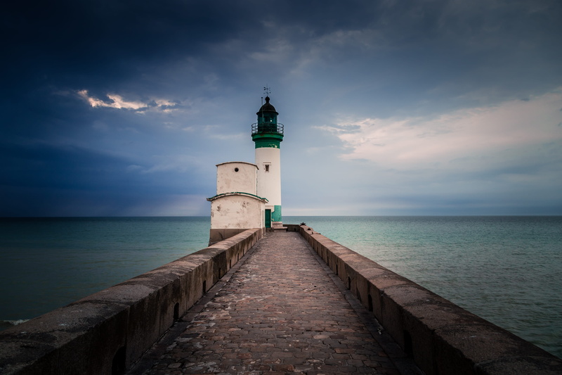 pier, shoreline, light, architecture, tourism, shore, seascape, tower, cloud, nature, no People, wave, overcast, dusk, vignette, stone, waters Edge, storm