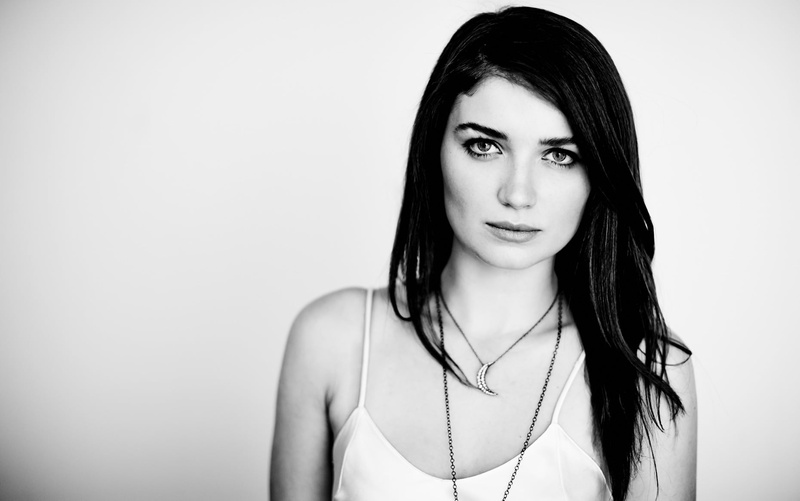 women, simple background, 720P, Irish, dark hair, brunette, Eve Hewson, actress, long hair