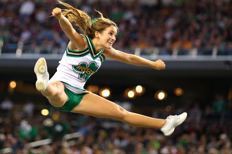college, fighting, dame, football, notre, irish, 2K, cheerleader