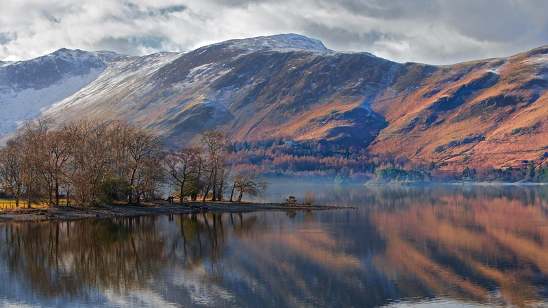 lake, misty, late, 1080P, mountain, mist, trees, autumn, nature and landscapes