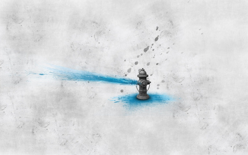 minimalism digital art artwork water pipes splashes dirt white background fire hydrants, pipe - tube, white color, communication, technology, concrete