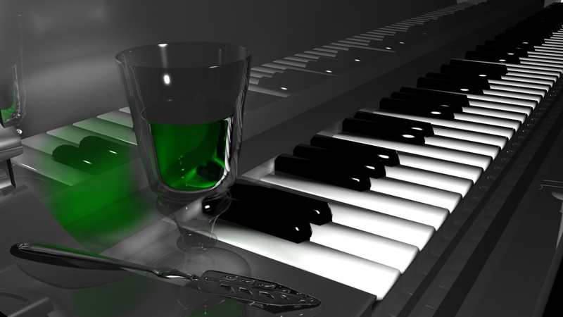 spoons, 1080P, gray, absinthe, piano, background, alcohol