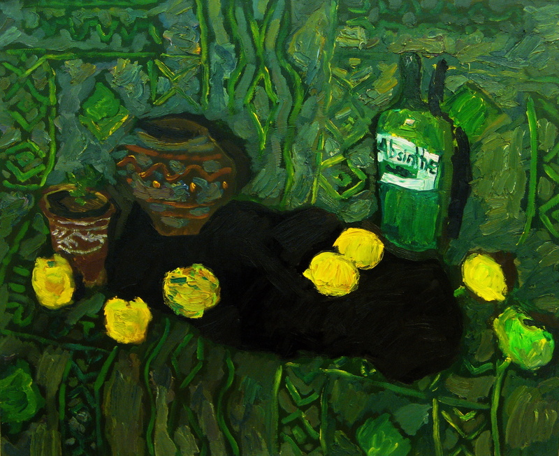 lemons, 2008, 1080P, The petyaev, still life, absinthe, apples