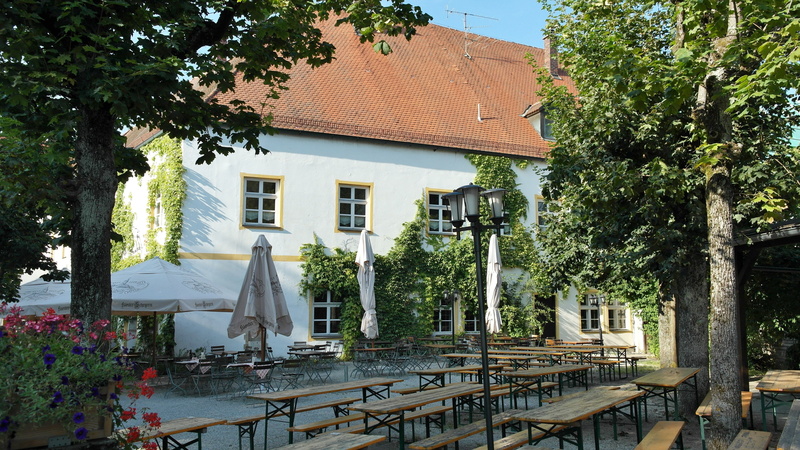 seat, beer, summer, street, nature, table, scheyern, luxury, bavaria, lot, brown, outdoors, beer garden, monastery, abbey beer, building, growth, cozy