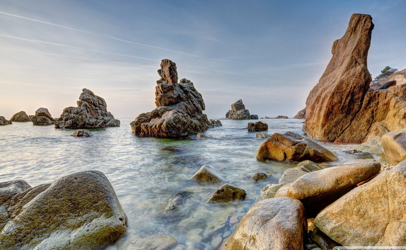 day, idyllic, Nature, no people, rock, dels, eroded, de, non-urban scene, motion, tranquility, rock formation, beauty in nature, water, cala, frares, tranquil scene