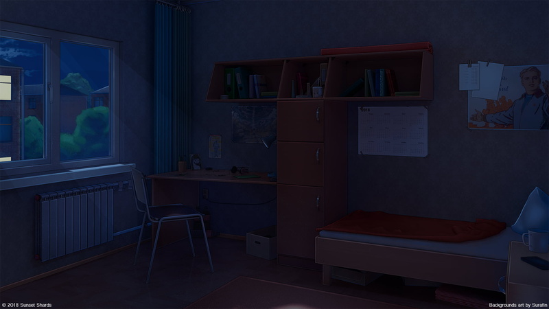 Bedroom, Night, 1080P, Anime, Original, Desk