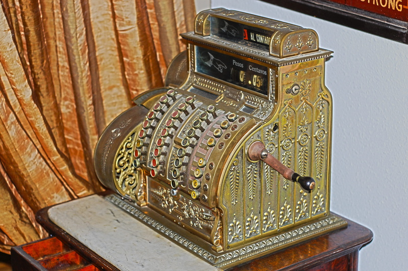 ancient, floral pattern, technology, day, ornate, no people, Cash Register, number, still life, communication, table, antiques, design, art and craft, antique