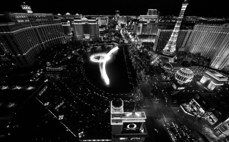 Cosmopolitan Hotel, street, crowd, grayscale, architecture, illuminated, The Cosmopolitan, office building exterior, city life, cosmopolitan, tall - high