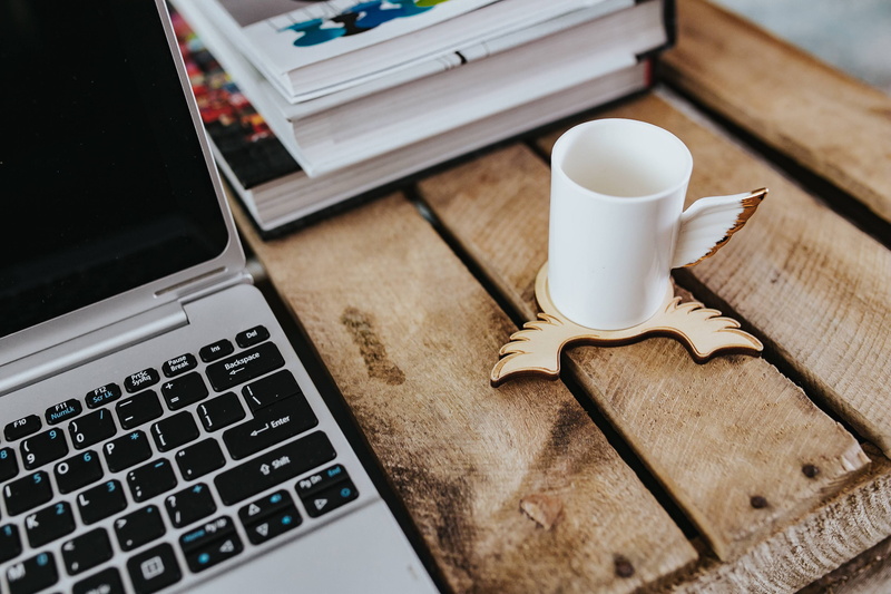 computer equipment, computer Keyboard, interior, technology, drink, furniture, Designer, office, light, box, carpet, blue, wooden, indoors, coffee - Drink