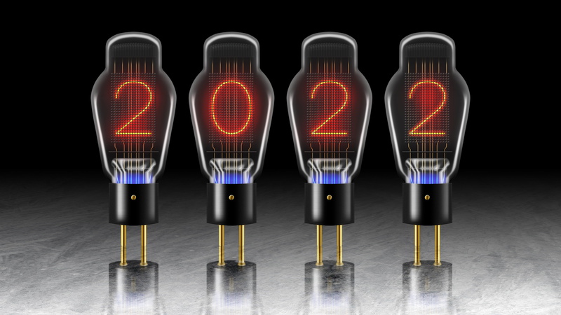 vacuum tubes, 2022 new year, 4K