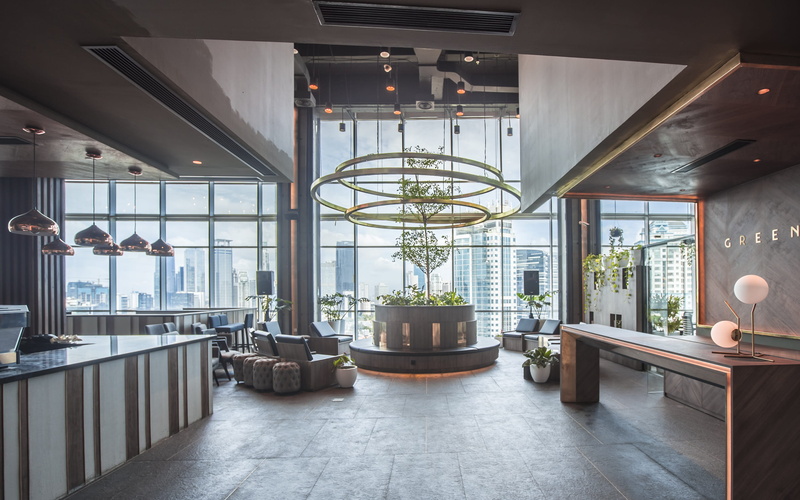 restaurant, table, business, no people, bar, built structure, building, day, flooring, creative, electric lamp, potted plant, untitled, architecture, indoors
